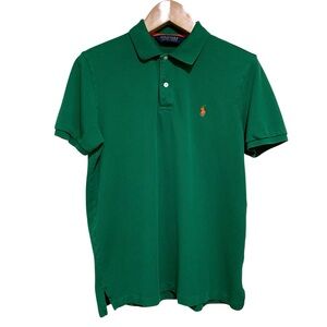 Polo Golf by Ralph Lauren Men's Green Polo Shirt Size Medium Sports Logo